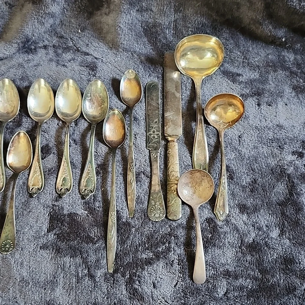 Silver plated bundle of Servewear Flatware Vintage Onieda Sheffield Rogers